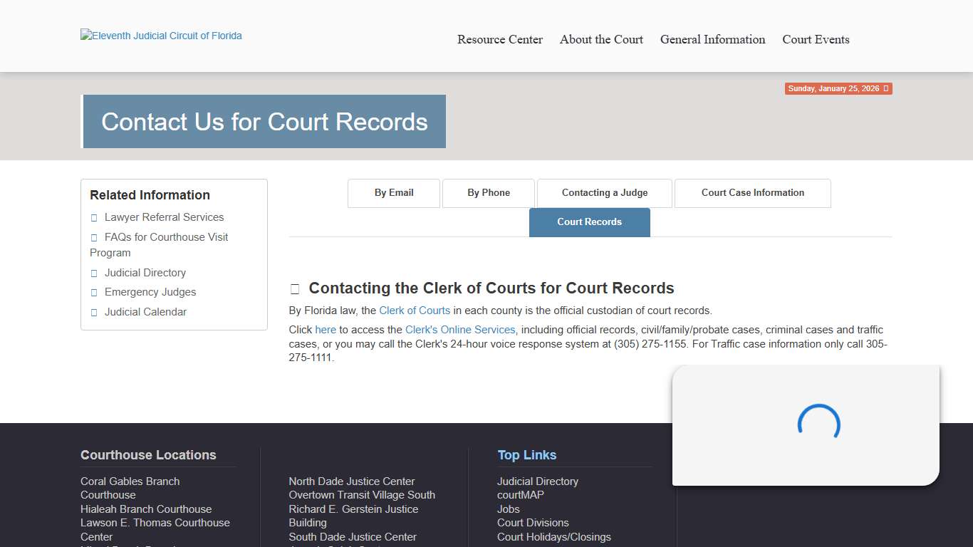 Contact Us for Court Records