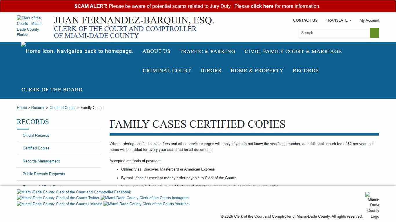 Family Certified Copies